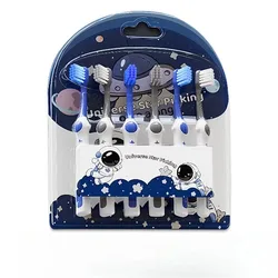 Cepillos de dientes infantiles astronauta de cerdas suaves para niños