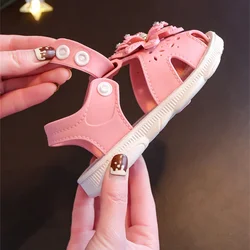 Sandalias de verano con lazo liso y suela antideslizante