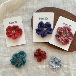 Pinzas pico de pato ganchillo flores tejidas vintage otoño invierno