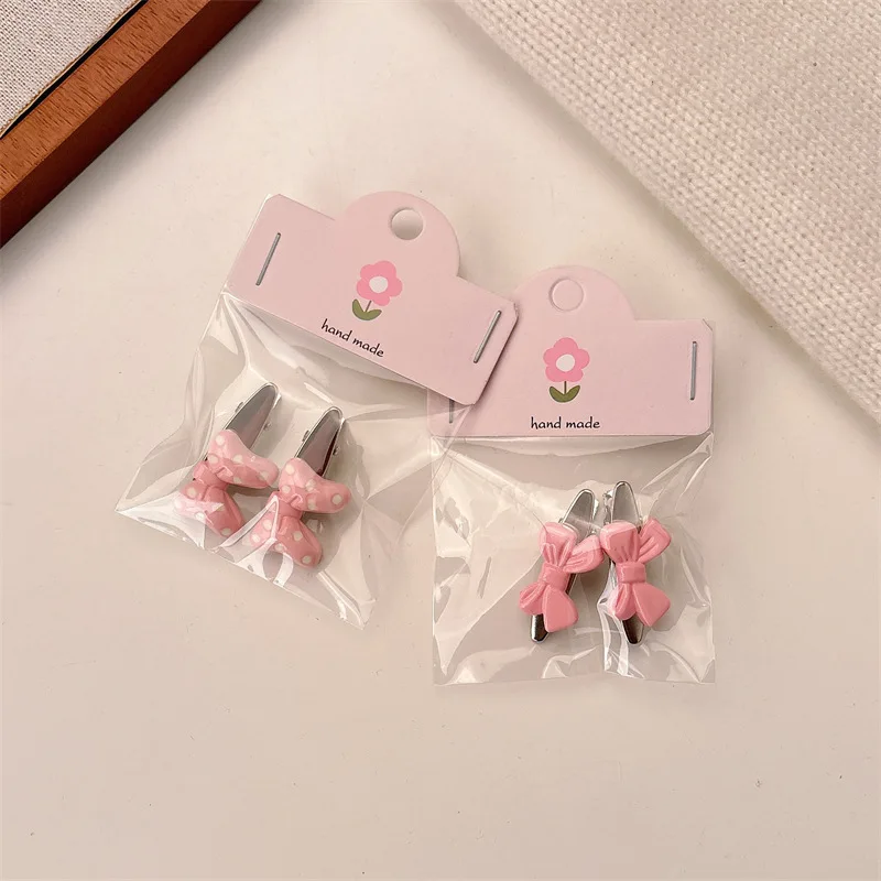 Pinza para el pelo estilo coreano con lazo floral rosa - imagen 5