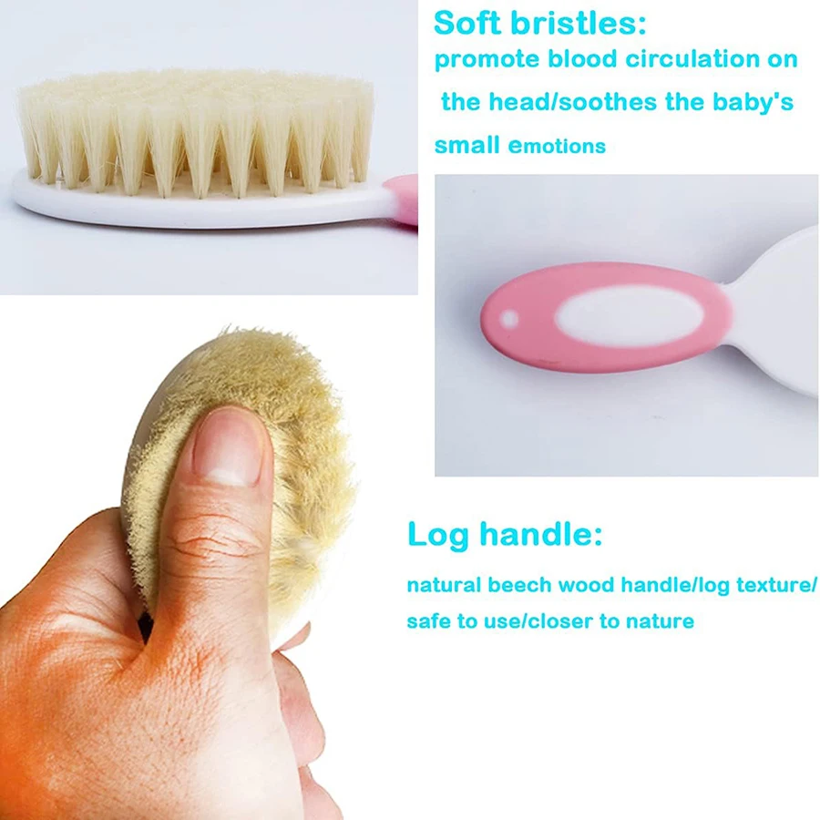 Juego cepillos y peine para recién nacidos – Accesorios cuidado bebé - imagen 3