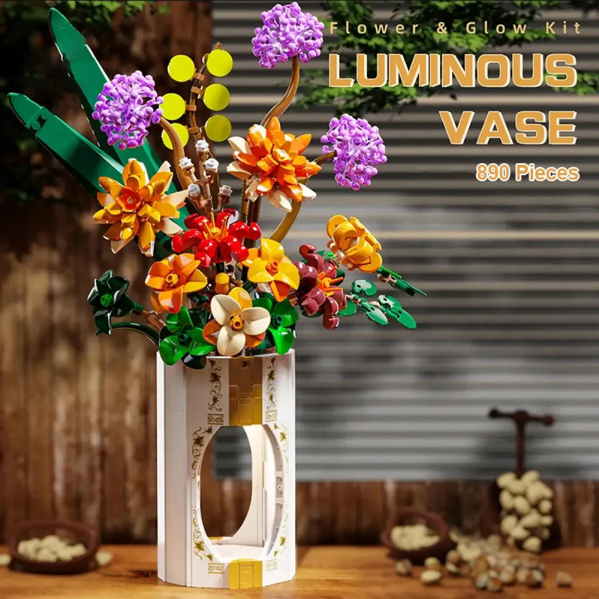 Bloques de construcción con flores y luz LED para niños DIY creativo - imagen 4