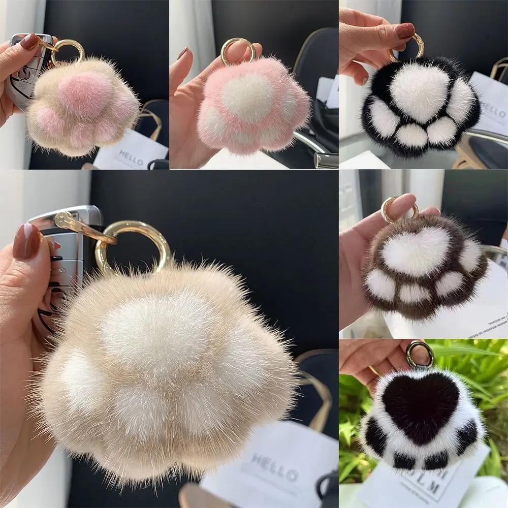 Llavero de peluche suave con pata de gato - para mochila y llaves - imagen 3