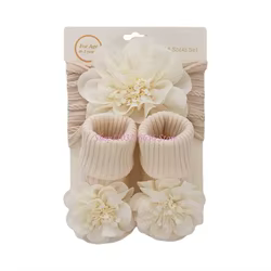 R6FD Calcetines para bebé con flores y diadema elegante regalo
