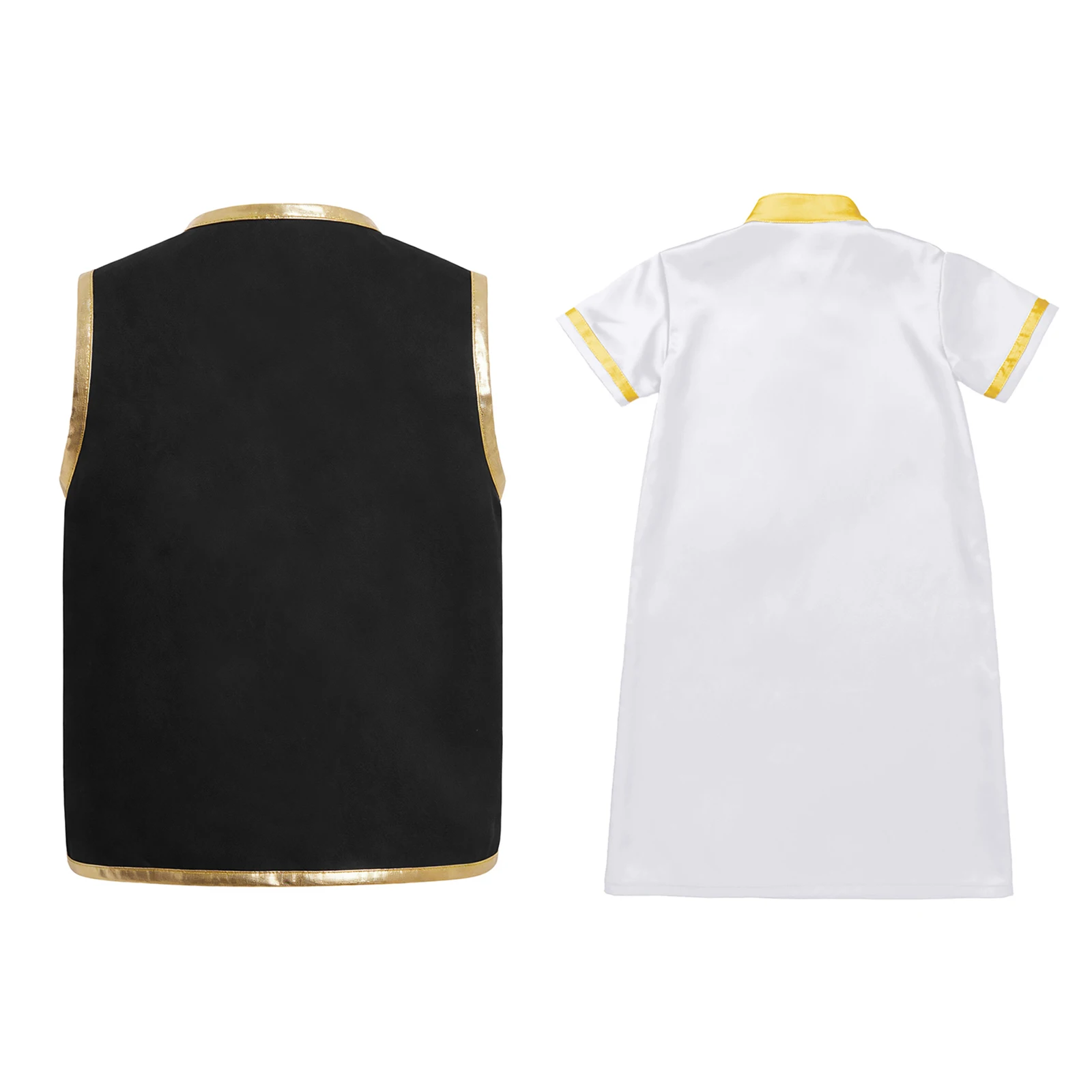 Túnica musulmana para bebé con abaya de satén y ribete metálico - imagen 3