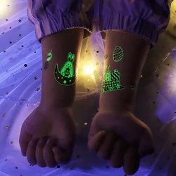Tatuajes temporales de conejito niño que brillan en la oscuridad