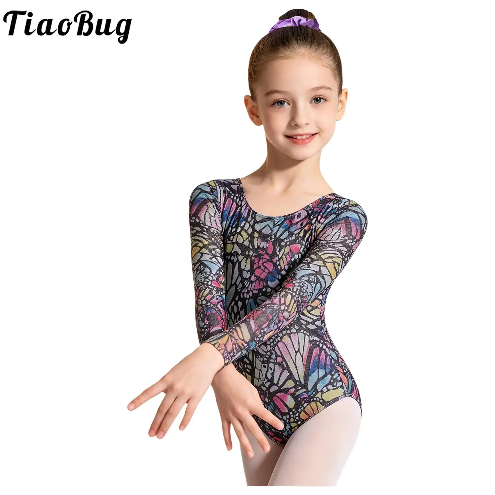 Maillot de gimnasia y ballet manga larga brillante para niñas - imagen 4