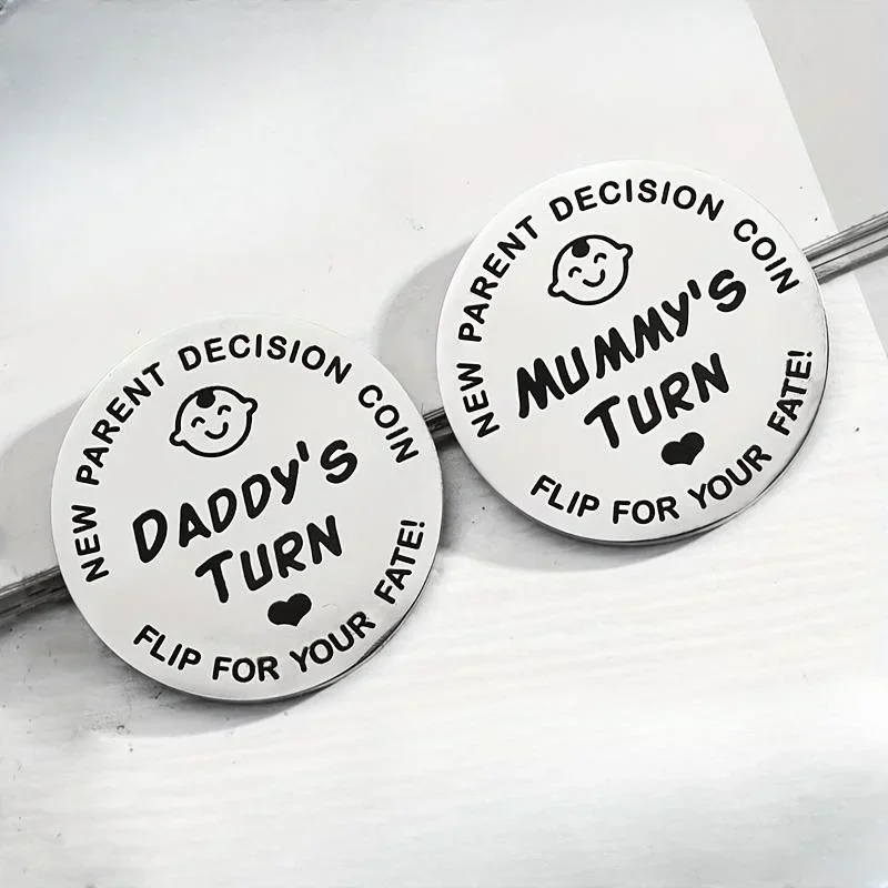 Moneda de decisión doble cara regalo para bebé: futuros padres - imagen 4