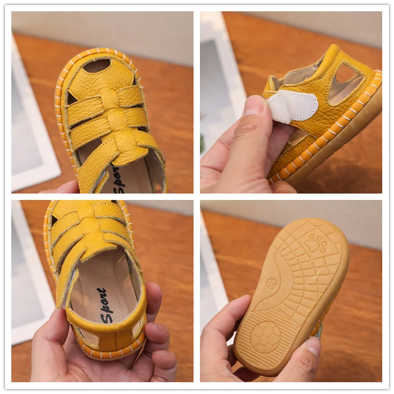 Detalle de las sandalias para bebé y niño