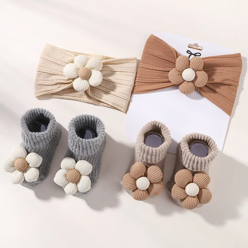 Diadema floral de nailon suave para bebé niña - imagen 5