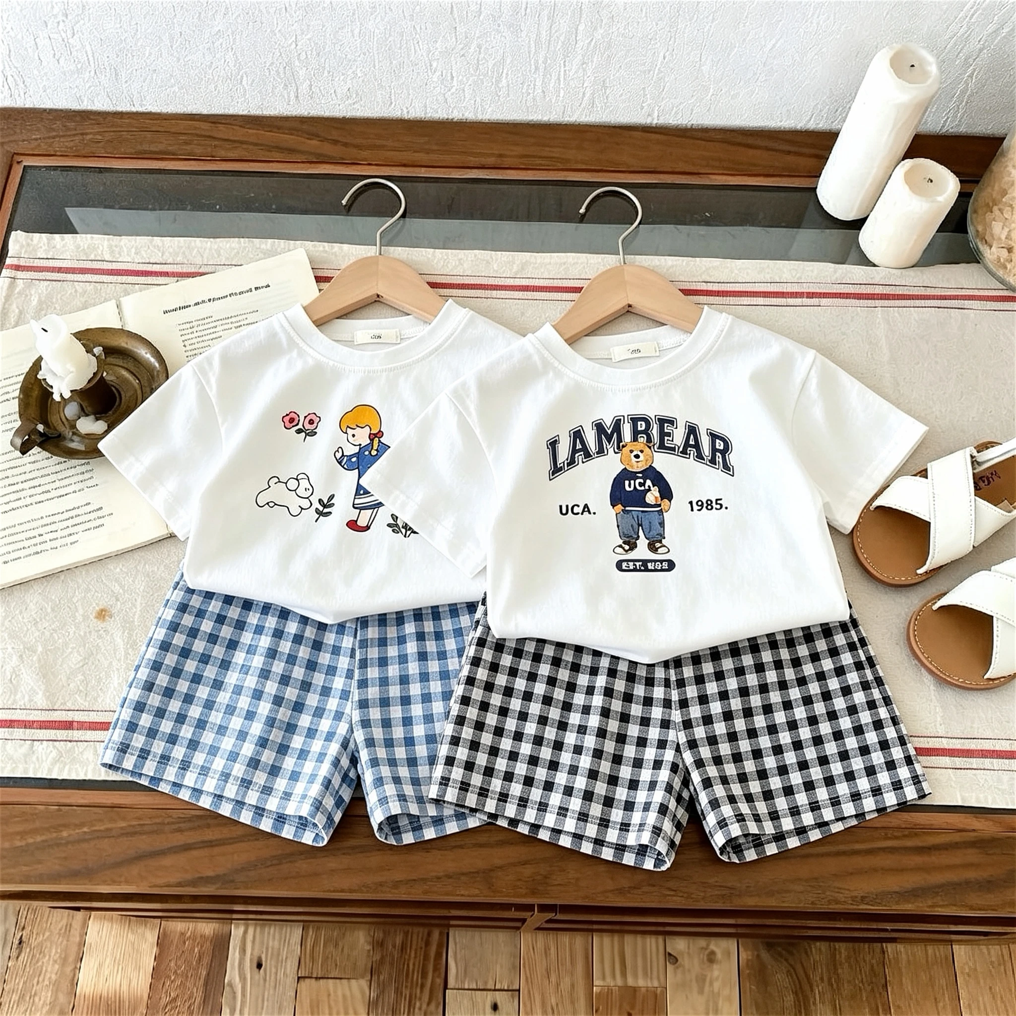 Conjunto de verano infantil camiseta estampada y pantalón corto - imagen 2