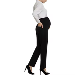 Pantalones vaqueros de maternidad cintura alta elástica para oficina