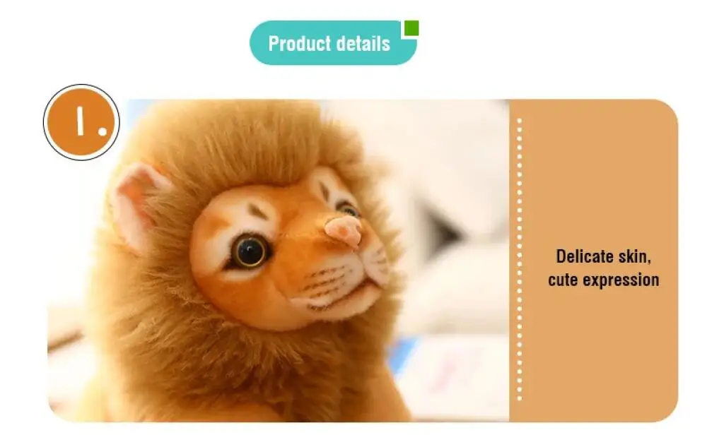 Muñeco de peluche león King of Grassland para decorar - imagen 4