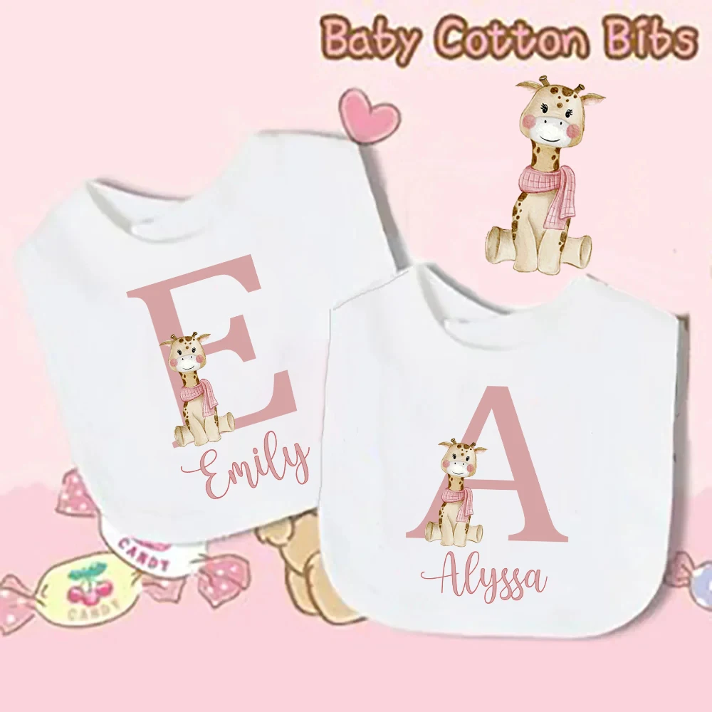 Babero personalizado para bebé con inicial de ciervo – regalo bautizo - imagen 3