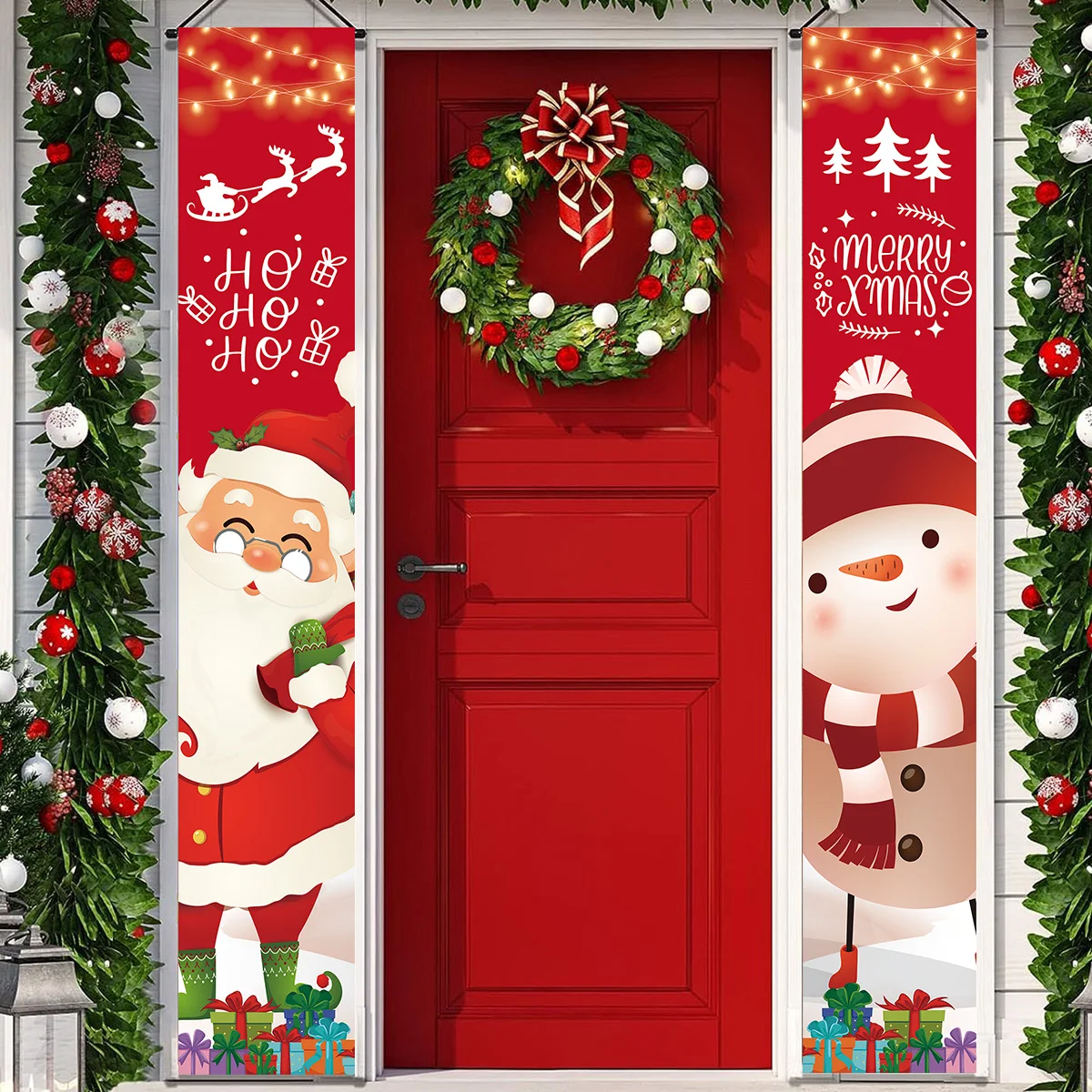 Banner navideño para puerta con mensaje Feliz Navidad 2025 - imagen 2