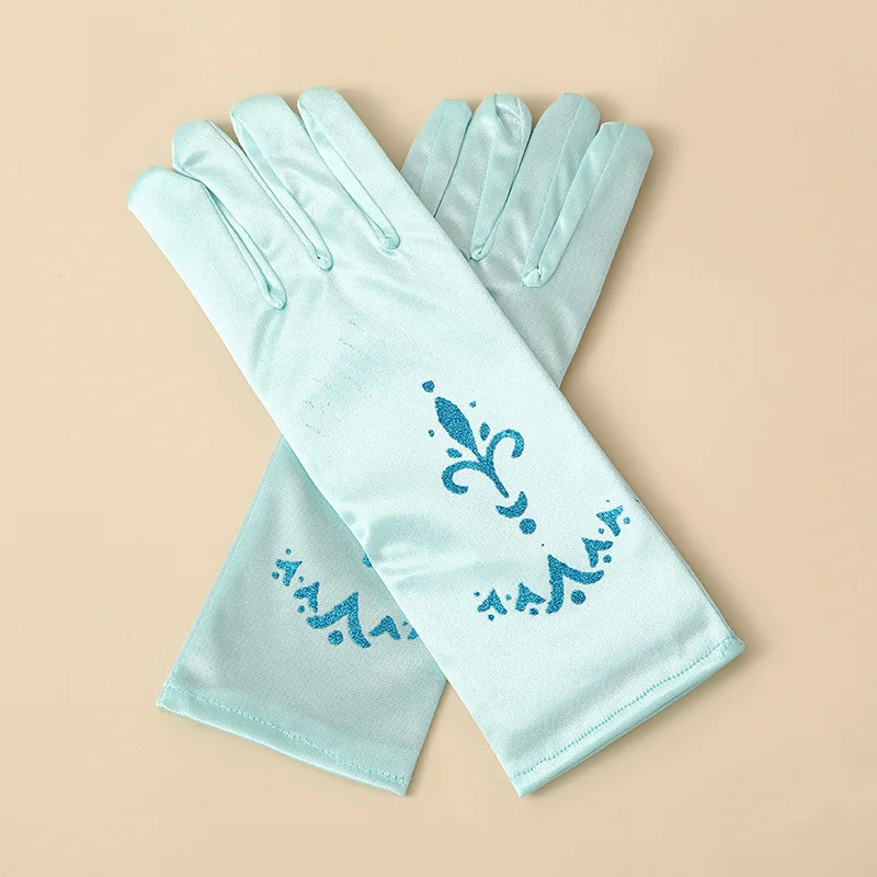 Guantes de satén para disfraz de princesa de las nieves – Talla única - imagen 4