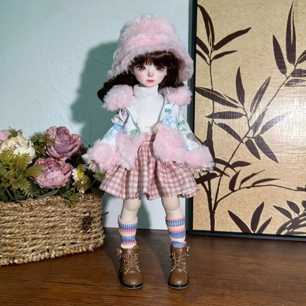 Conjunto de invierno para muñeca BJD con jersey, abrigo y vestido - imagen 5