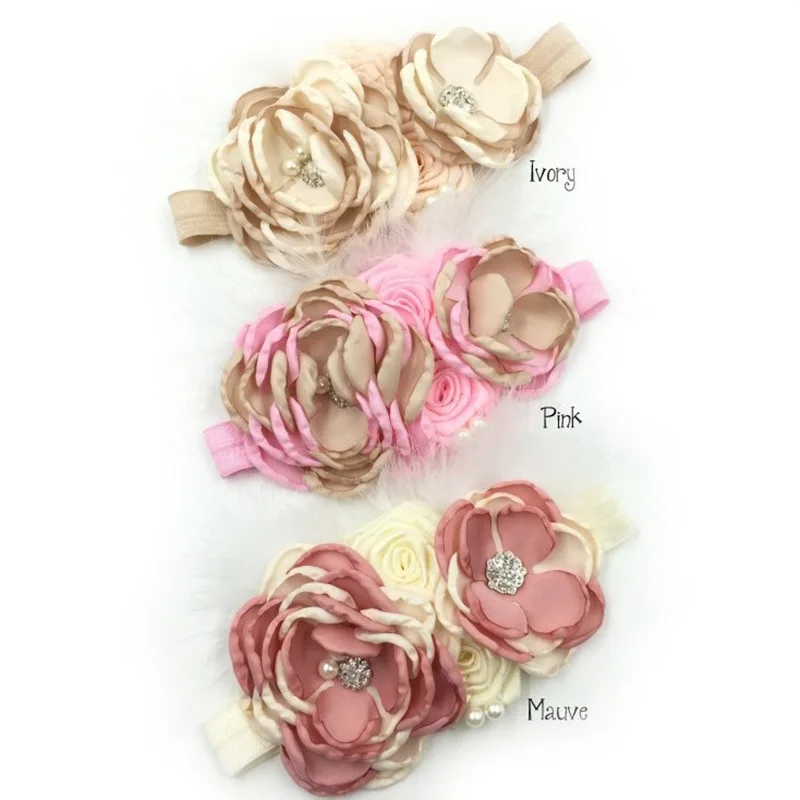 Diadema con flores y perlas para bebé, tocado de princesa - imagen 2