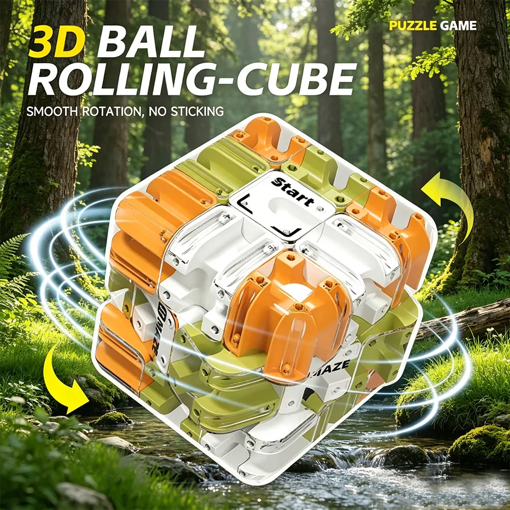 Cubo mágico laberinto de bolas rodantes 3D, juguete educativo - imagen 5