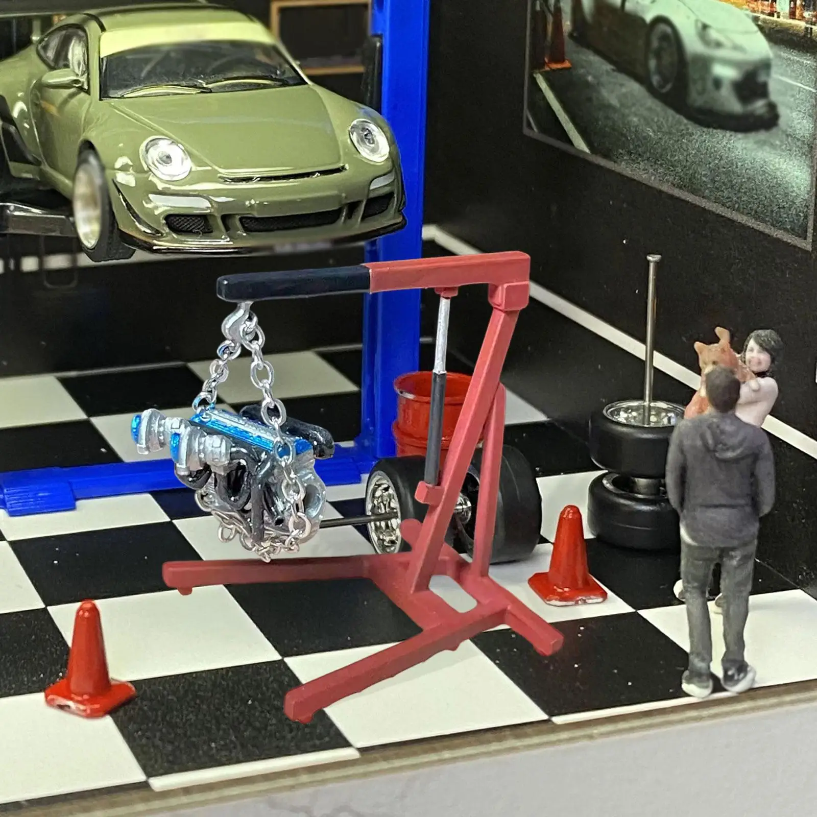Mini grúa de motor de coche para taller y fotografía - imagen 4
