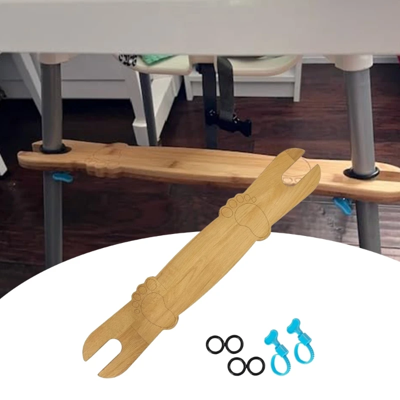 Reposapiés para silla alta de bambú natural antideslizante ajustable - imagen 4