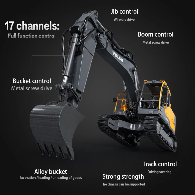 Excavadora RC Double E eléctrica de construcción con modo dual - imagen 4