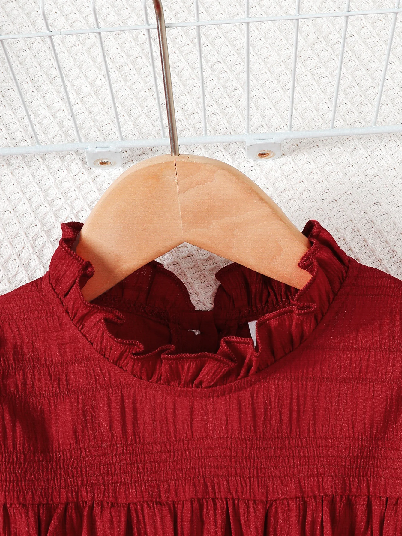 Conjunto de bebé niña volantes vino con pantalón corto vaquero y bolso - imagen 2