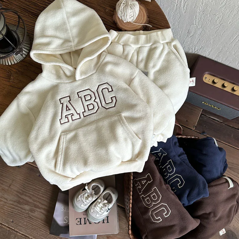 Milangel Invierno para niños: sudadera capucha y pantalón forro piel