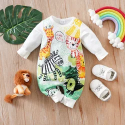 Pelele recién nacido de manga larga con estampado animal para bebé