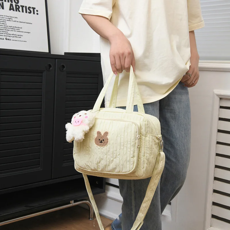 Bolsa maternal con cremallera y oso peluche - imagen 2