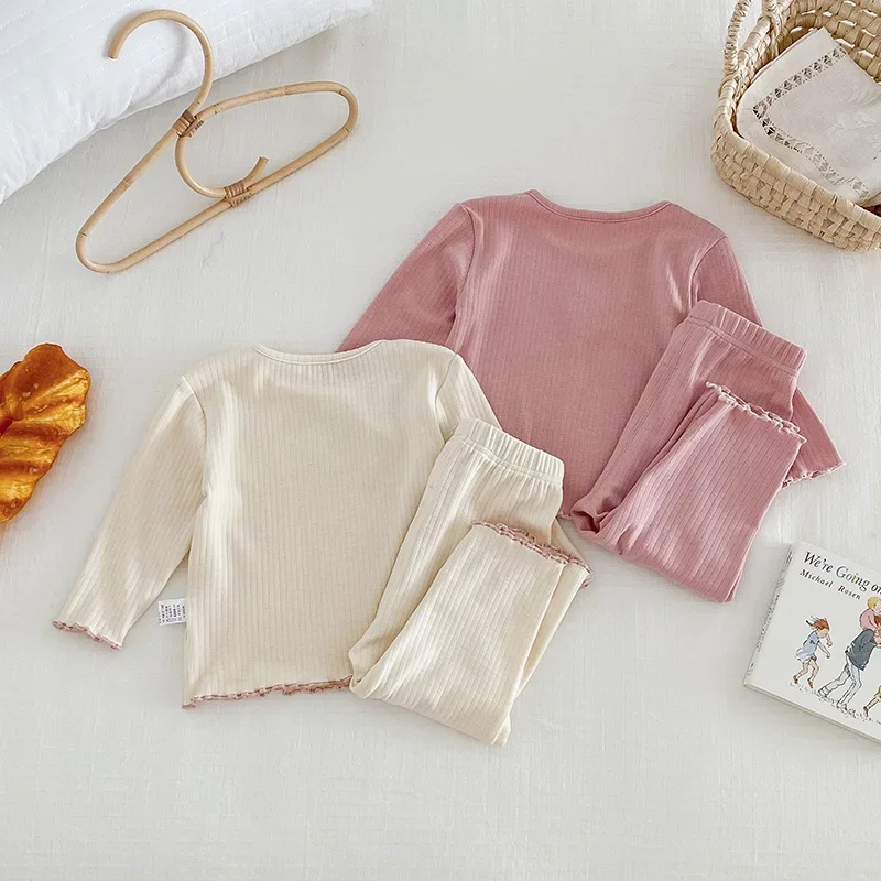 Pijama coreano de manga larga para niños – Conjunto cálido de invierno