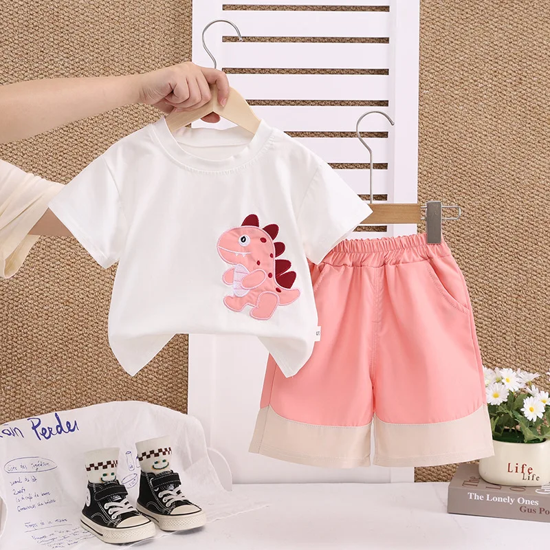 Conjunto verano bebé camiseta y pantalón corto infantil - imagen 3