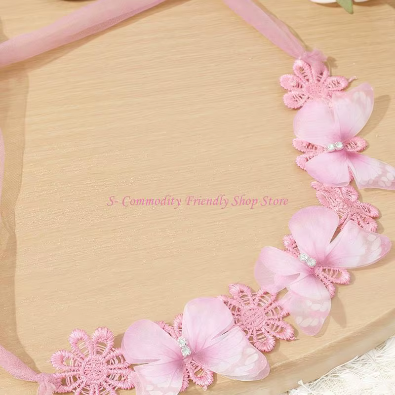 85ae Vestido de tul para niña con diadema floral y encaje - imagen 5