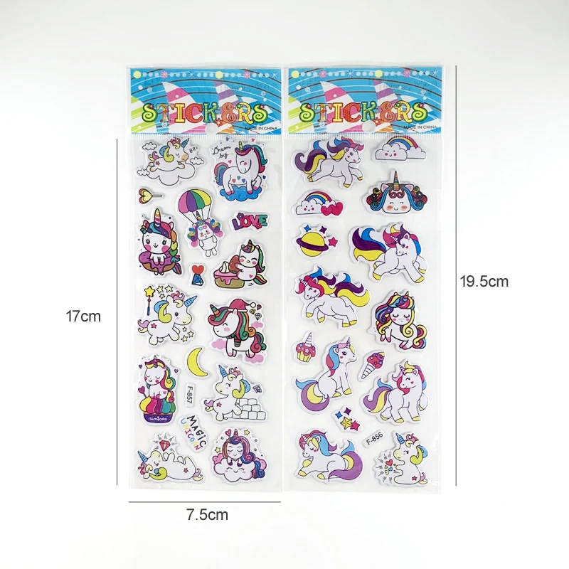 Pegatinas unicornio Kawaii 3D para niños – Decoración infantil - imagen 4