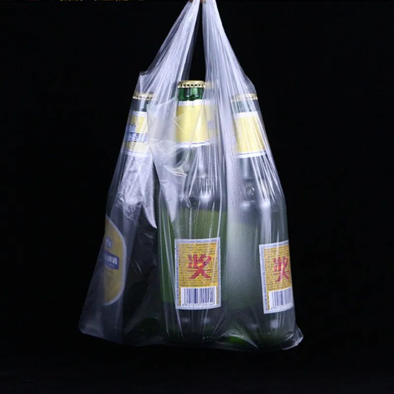 Bolsas de plástico con asa transparentes para supermercado