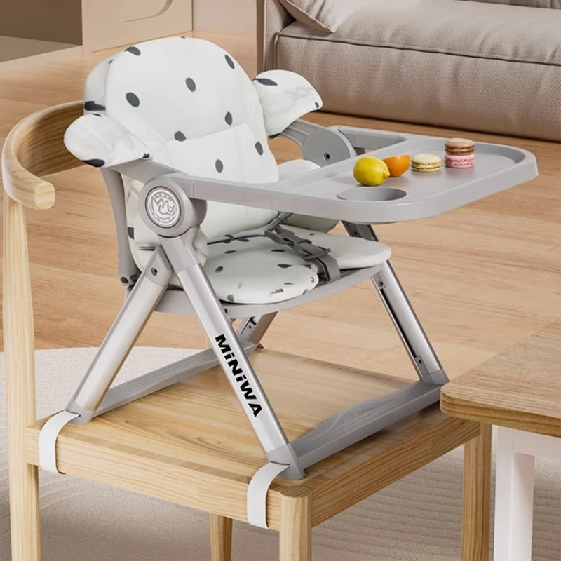 Sillita de bebé plegable portátil con bandeja grande en aluminio