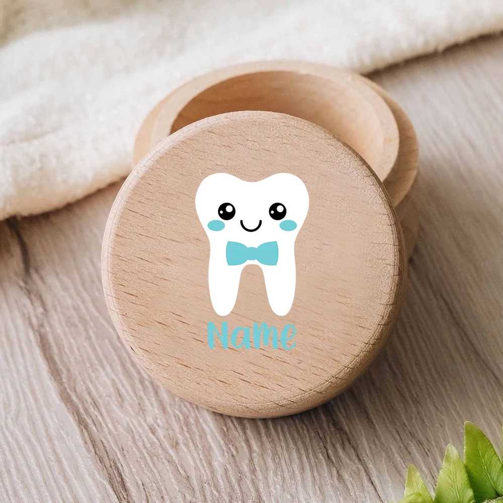 Caja de dientes del bebé de madera personalizada con hada - imagen 3