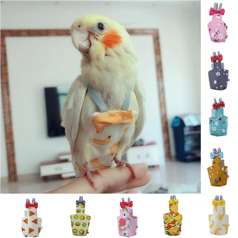 Traje de vuelo floral lavable para loros y cacatúas