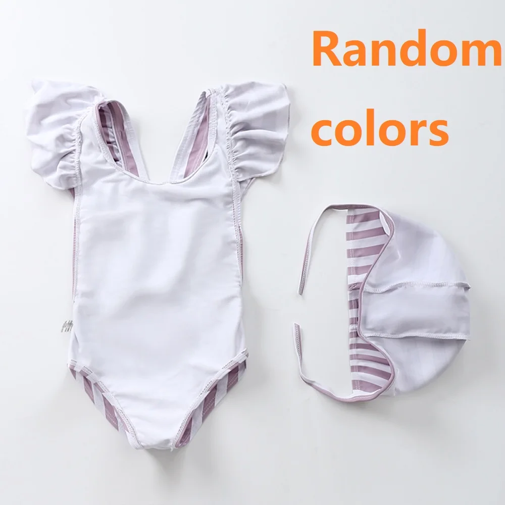Happyflute bañador una pieza rayas para niña con volantes