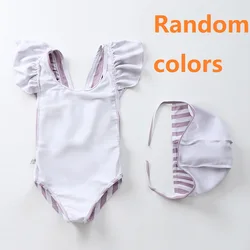 Happyflute bañador una pieza rayas para niña con volantes