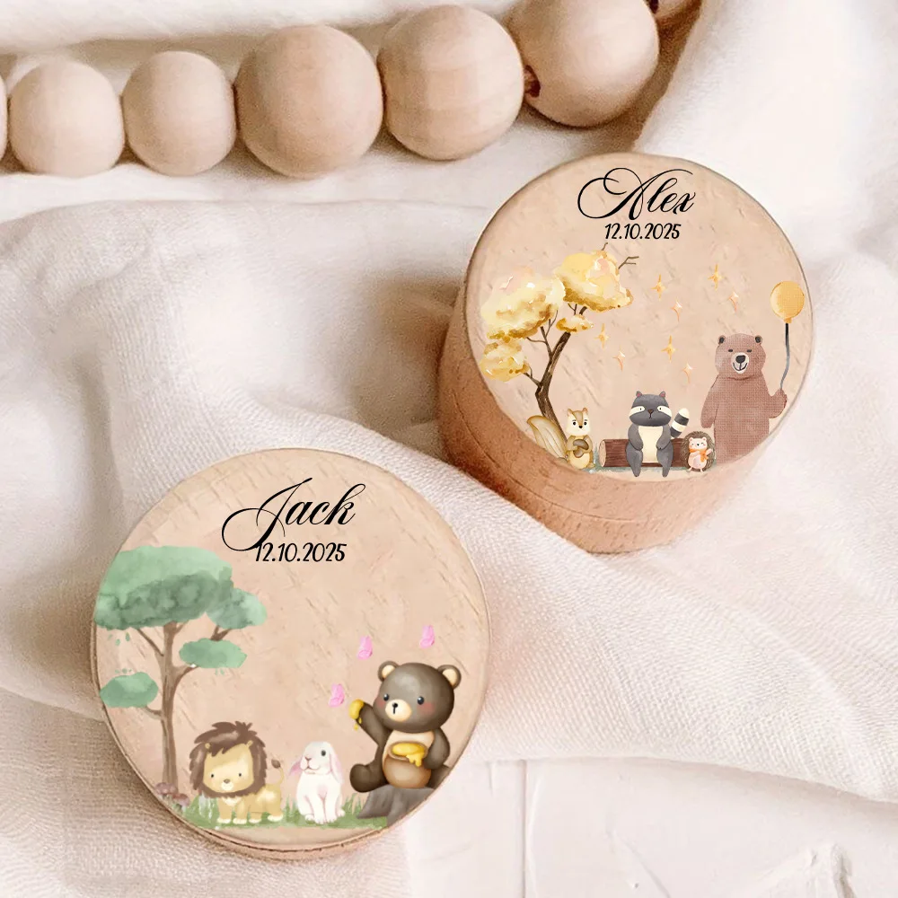 Caja de recuerdo dientes de leche personalizada con animales - imagen 3