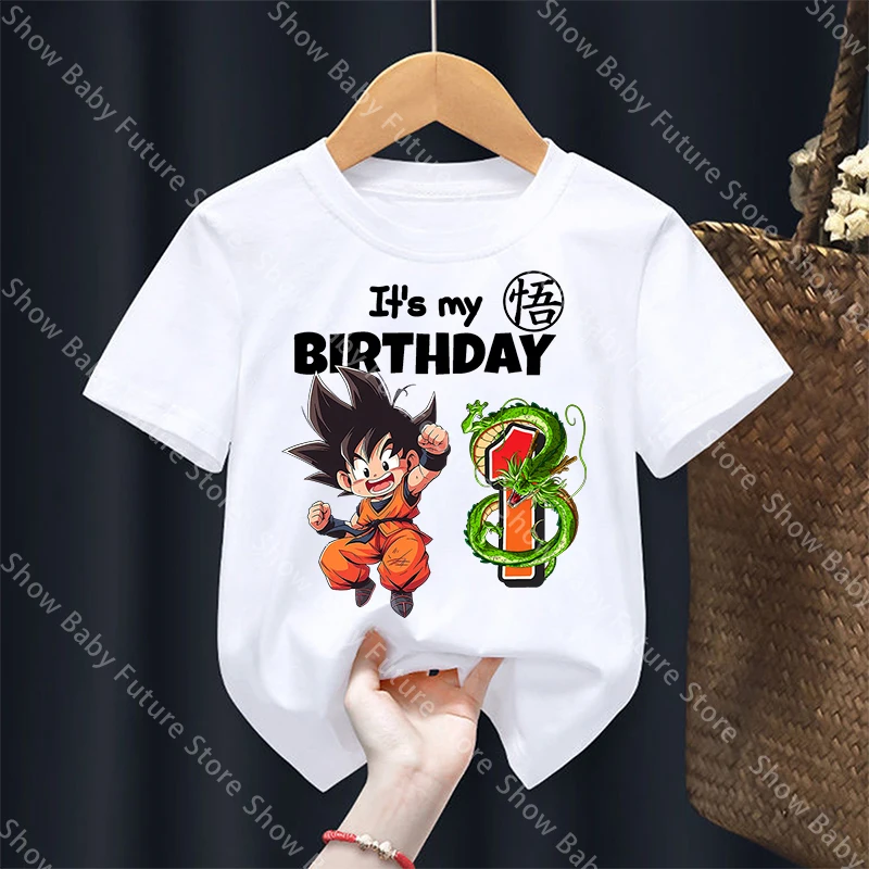 Camiseta de niño algodón blanca Dragon Ball con estampado Goku - imagen 4