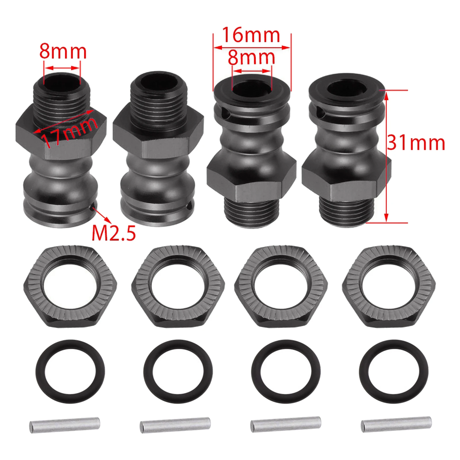 Adaptador de buje de transmisión Hex 23mm para coche RC 1/8 - imagen 5