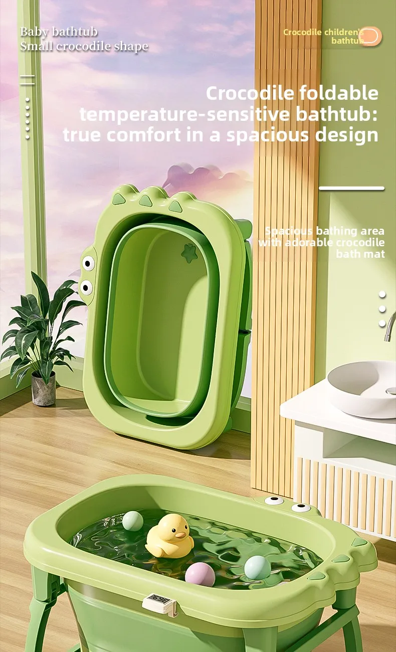 Bañera plegable para bebé con dibujos animados