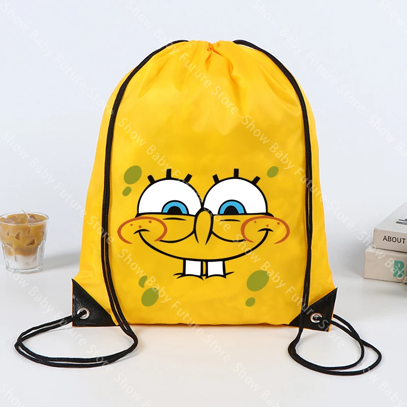 Bob Esponja mochila saco impermeable con cordón para niños - imagen 3