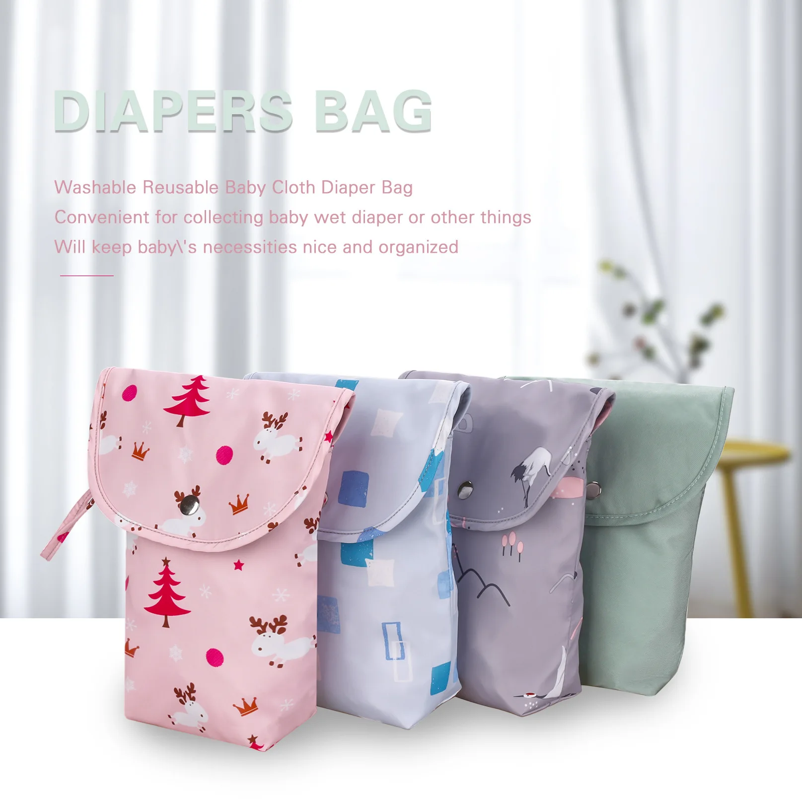 Bolsa de pañales reutilizable impermeable con organizador para bebé - imagen 3