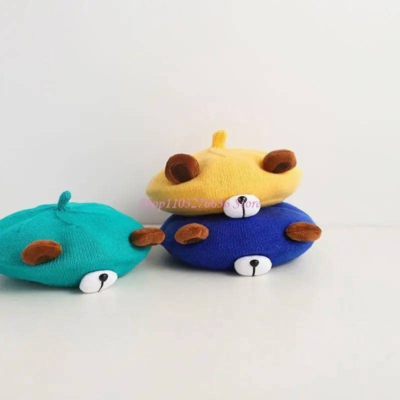Gorro punto con oso dibujos, resistente al viento otoño e invierno - imagen 5