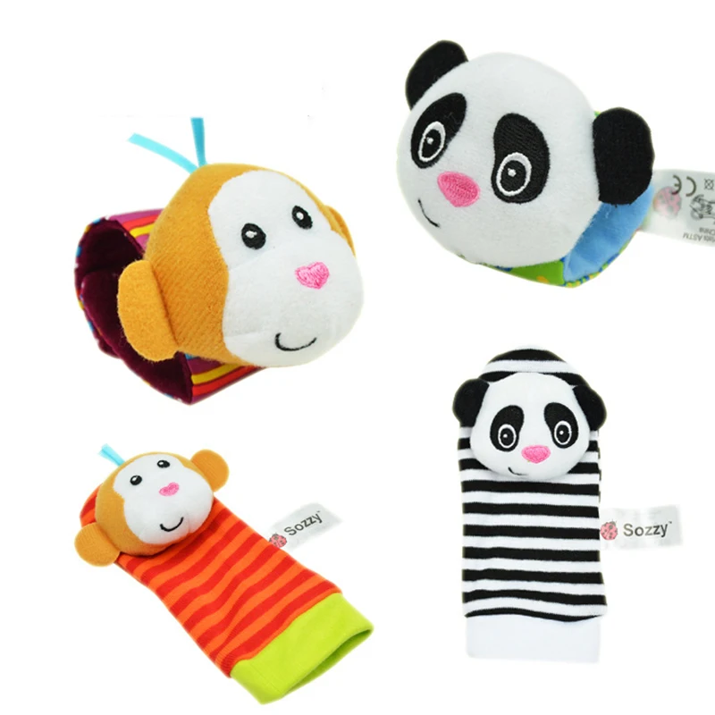 Set completo de sonajeros con diseños de animales variados