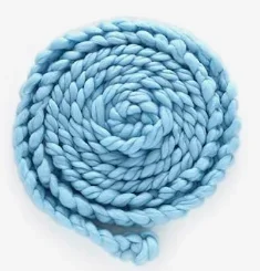 Detalle de la trenza de lana merino
