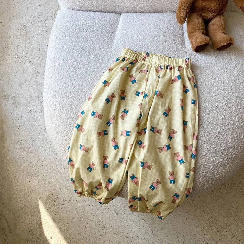Pantalones niña algodón estampado osoMILANCEL – Pantalones estampado oso para niña - imagen 2